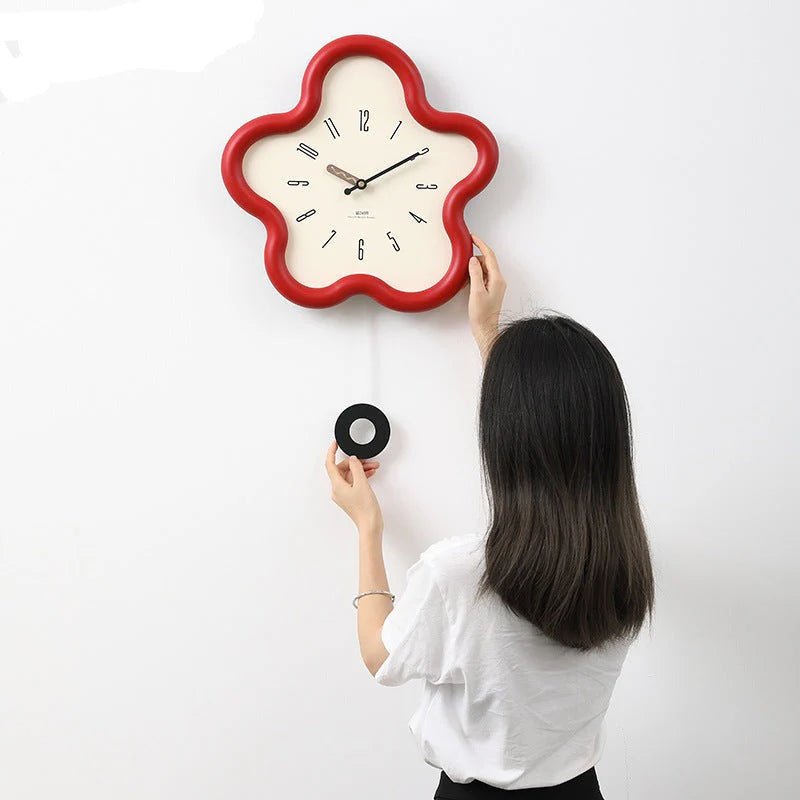 Horloge Murale Pendule Fleur 3D – Élégance Décorative Et Style Moderne