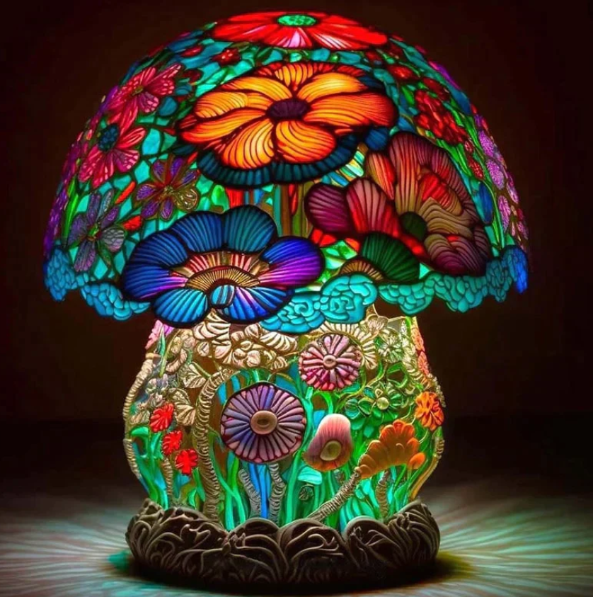 Lysestake i glassmaleri – Mykt lys og varm atmosfære