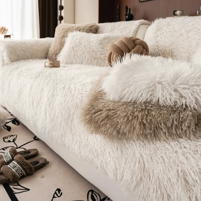 Soft Plush Sofa Cover - Absolute Comfort and Elegant Style