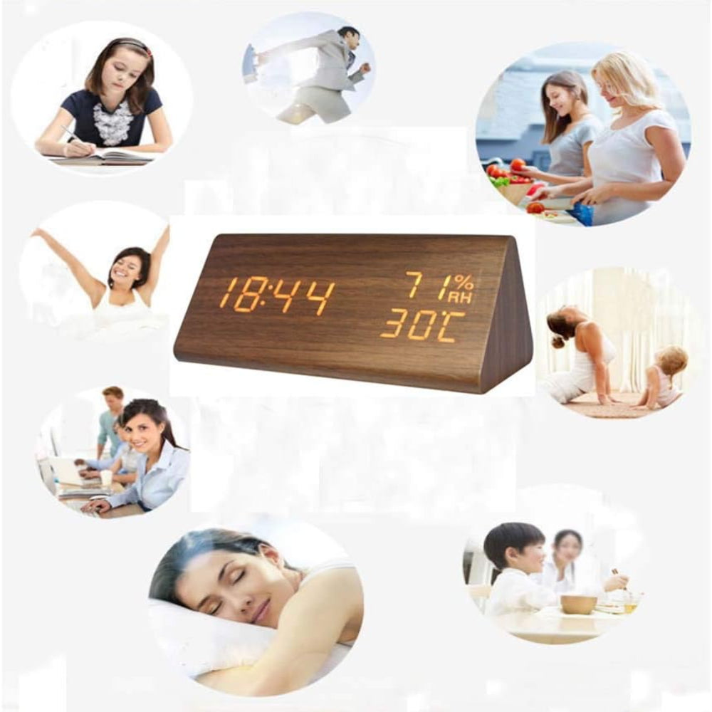 LED-klocka med röststyrning – Modern design och smart funktionalitet