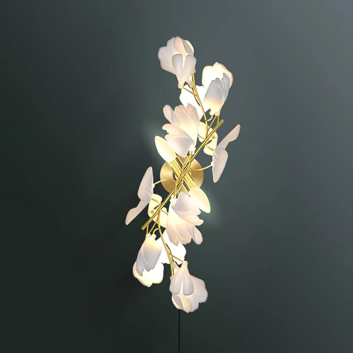 Floral wall lamp - Golden elegance & Soft light