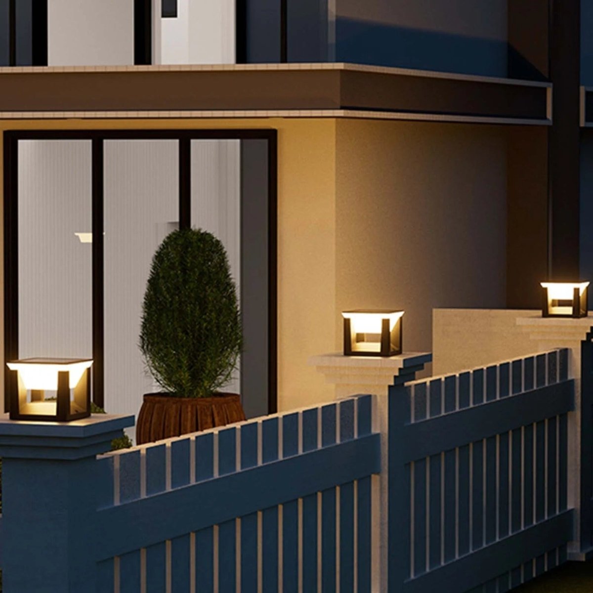 Outdoor Solar Lamp - Square shape & Modern finish