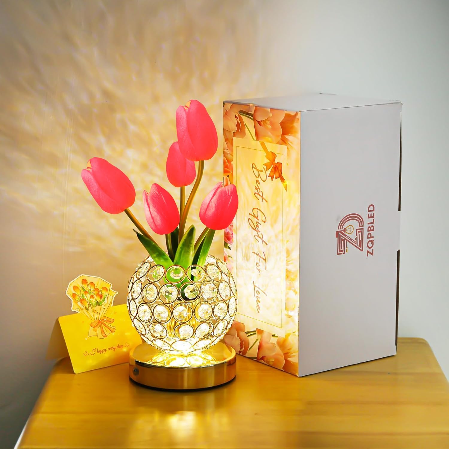 タッチ式ベッドサイドランプ – エレガントなクリスタルの輝き