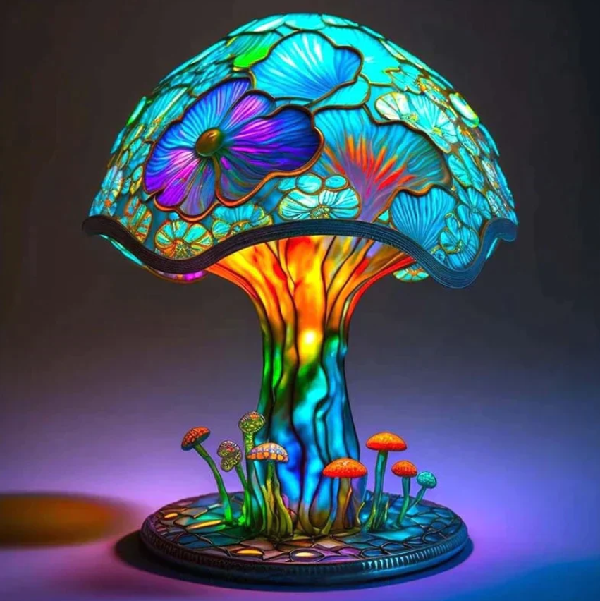 Lysestake i glassmaleri – Mykt lys og varm atmosfære