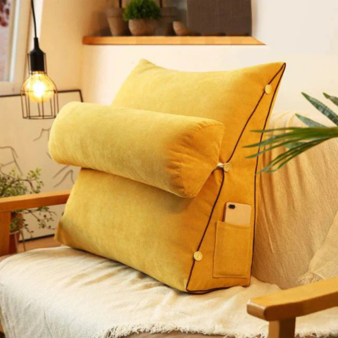 Pernă de Susținere Dorsală – Formă în Colț pentru o Postură Ideală