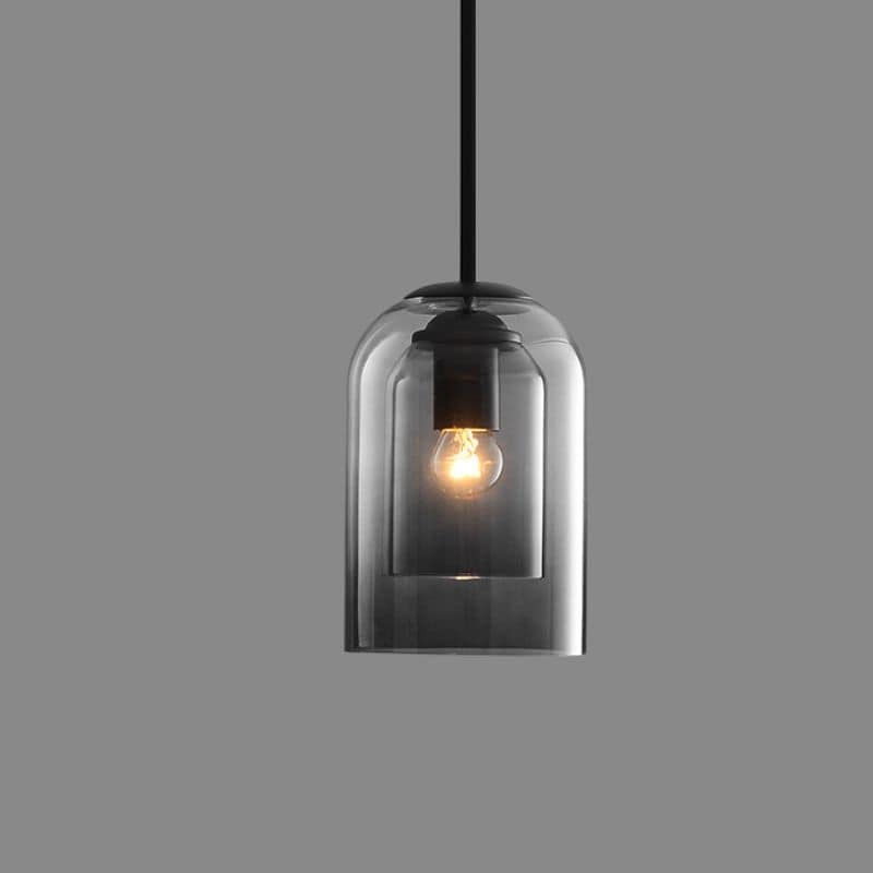 Vintage Glass Pendant Lamp - Double Metallic Finish