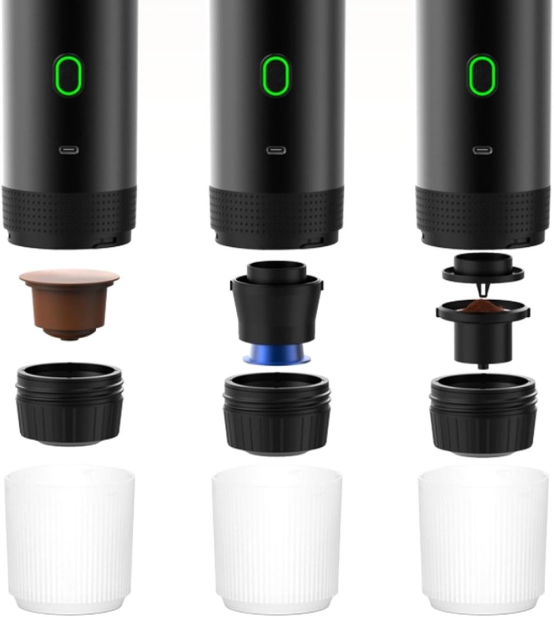 Portabler 3-in-1 Kaffeeautomat – Ideal für Büro, Zuhause und im Freien 