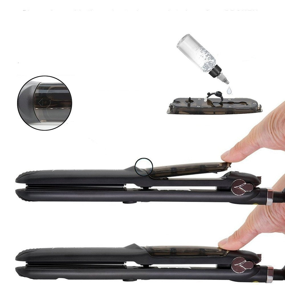 Plancha de Pelo de Vapor – Calentamiento Rápido y Resultado Duradero 