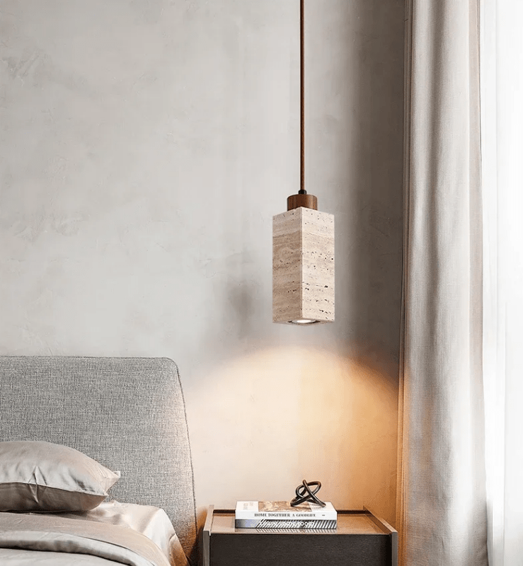 Hanging Lamp in Natural Stone – Elegance and Authenticity 