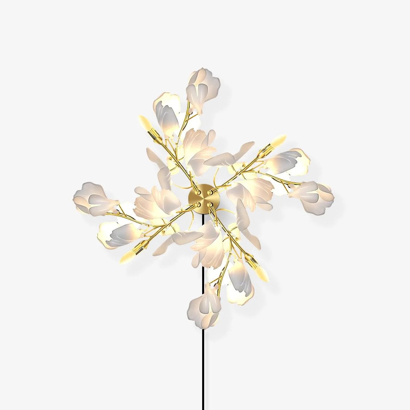 Floral wall lamp - Golden elegance & Soft light
