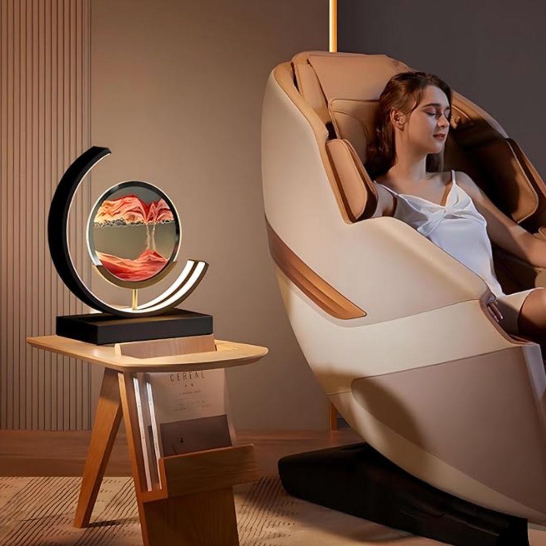 Sandlampe i Bevegelse – Visuell Avslapning og Beroligende Atmosfære 