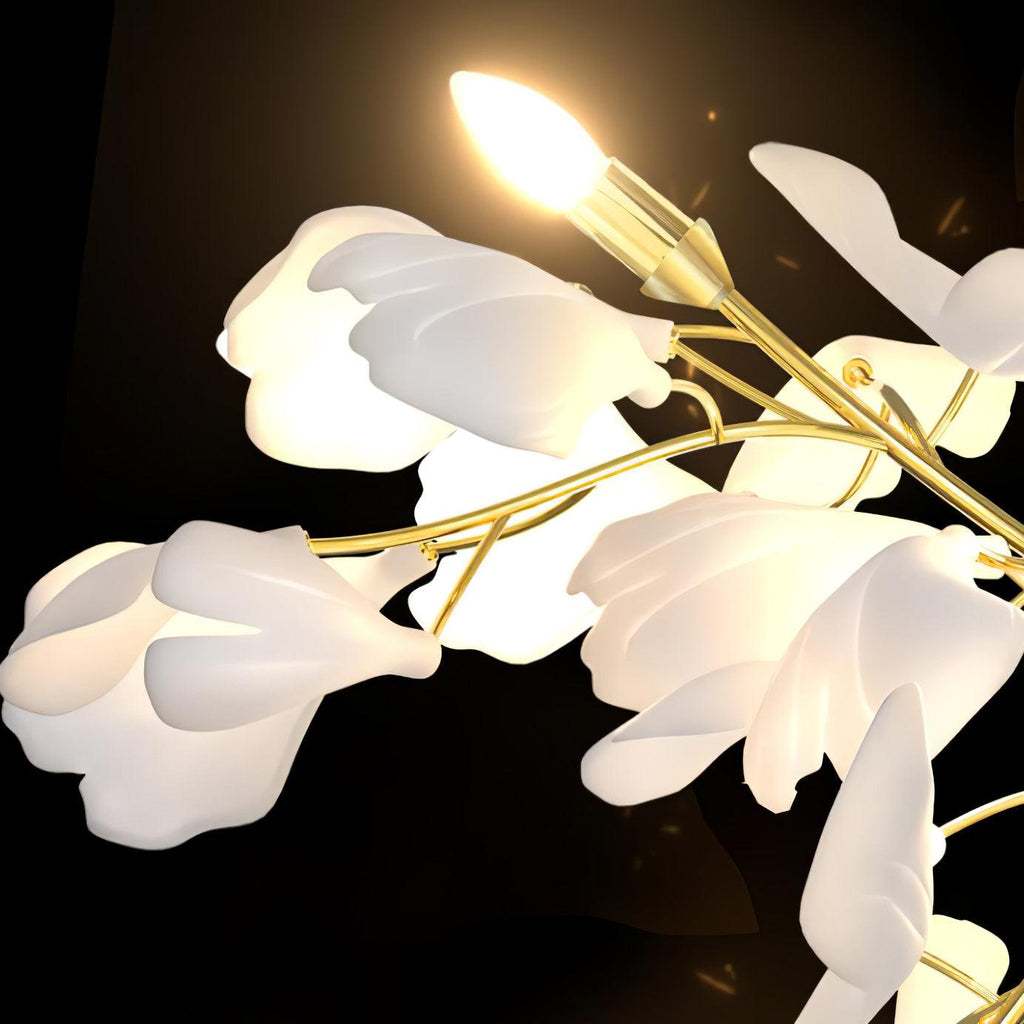 Blommig vägglampa - Gyllene elegans & Mjukt ljus