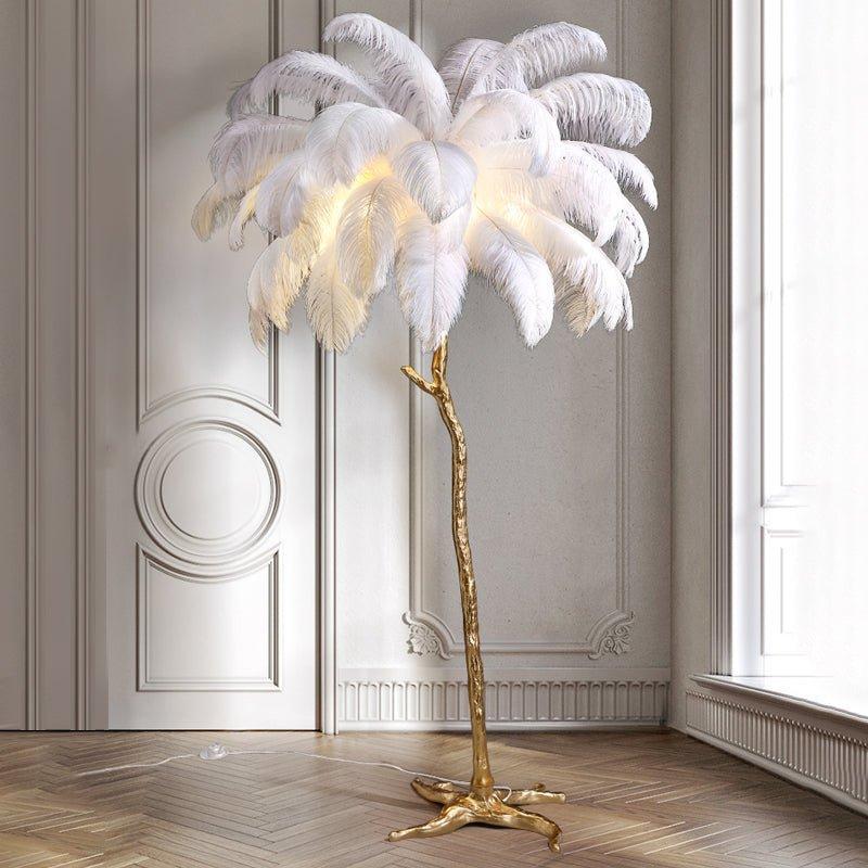 Luxurious Sun Lamp – Elegant Feather Shade 