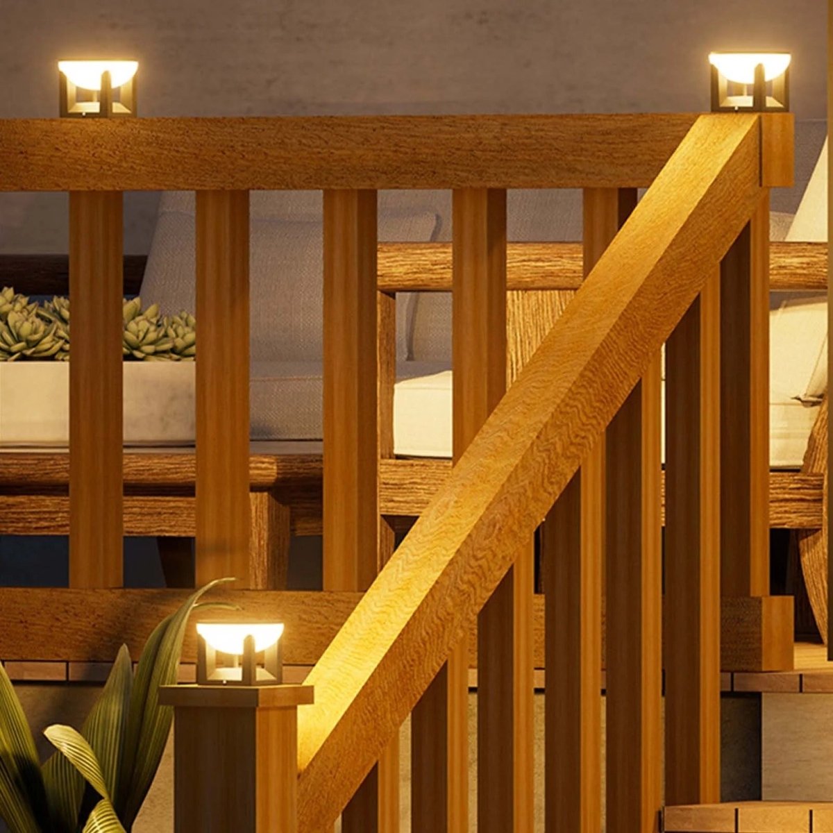 Outdoor Solar Lamp - Square shape & Modern finish