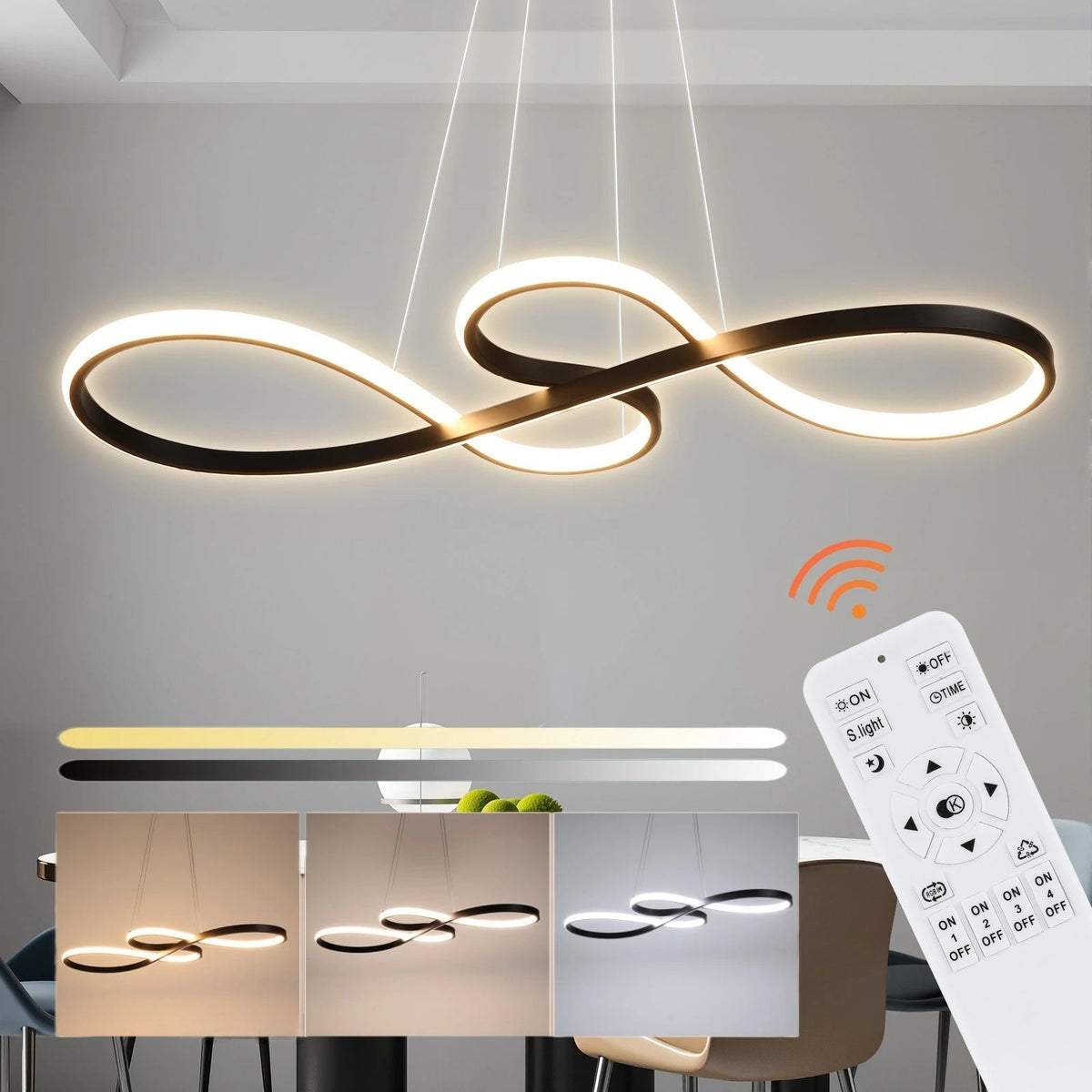 Moderna LED-hänglampa i ringar – Elegant och futuristisk design 