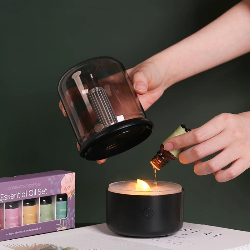 Lampa Dyfuzor Aromatów — Nastrój Spokojnego Płomienia 