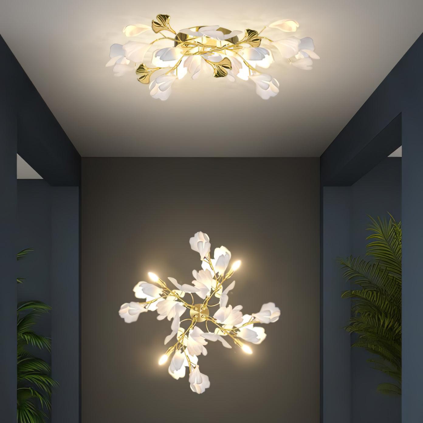 Floral wall lamp - Golden elegance & Soft light