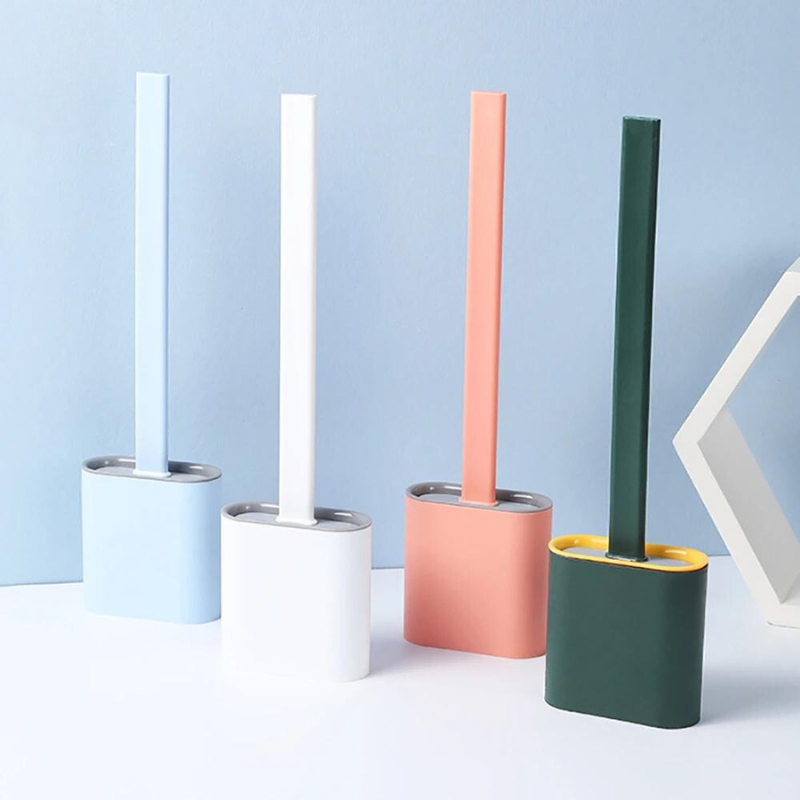 فرشاة مرحاض مصنوعة من السيليكون المرن - تنظيف فعال وصحي 