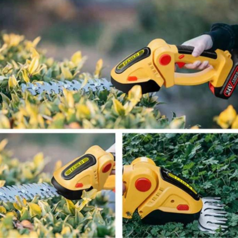 Langaton 2-in-1 Puutarhatyökalu — Pensasaidan Leikkuri ja Kätevä Saksi 