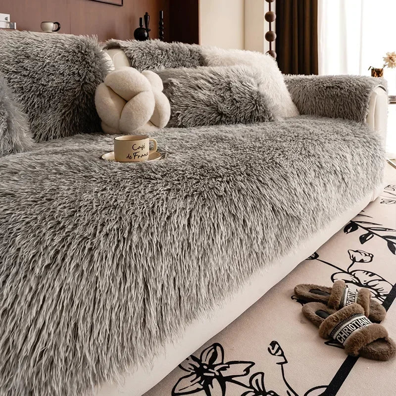 Soft Plush Sofa Cover - Absolute Comfort and Elegant Style