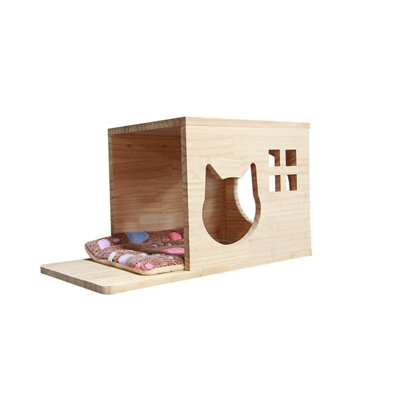 Marco de escalada mural para gatos con plataforma suspendida y escalera 