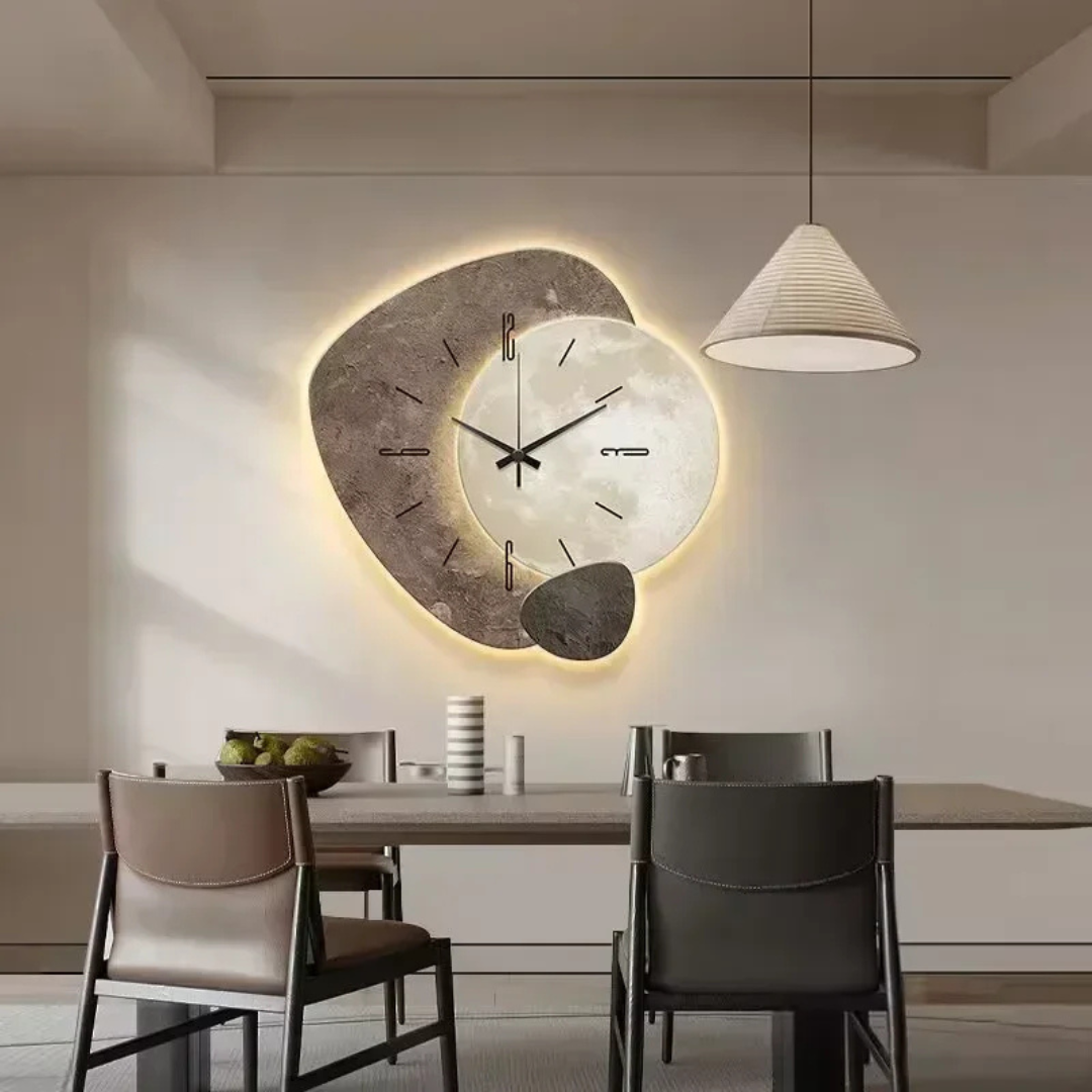Stort Vægur – Moderne Design Og Ambient LED Lys 