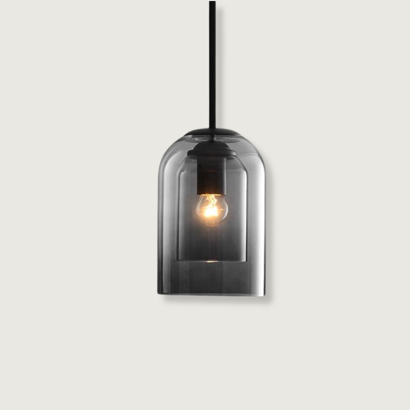 Vintage Glass Pendant Lamp - Double Metallic Finish