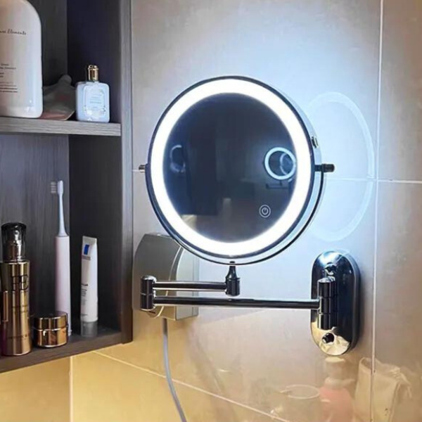 Makeup Spejl – LED-belysning, Forstørrelseseffekt Og Trådløs 